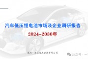 2024-2030年汽车低压锂电池市场及企业调研报告