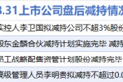 8月31日增减持汇总：暂无增持 高能环境等4股减持（表）