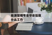 能源管理专业毕业后做什么工作_能源管理专业毕业后做什么工作？